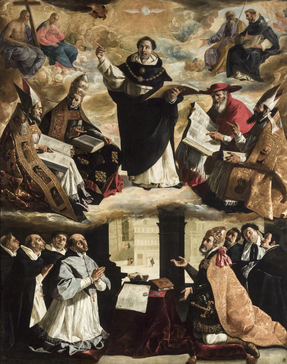 Francisco de Zurbarán, Apoteosi di San Tommaso d’Aquino (1631; olio su tela; Siviglia, Museo de Bellas Artes)