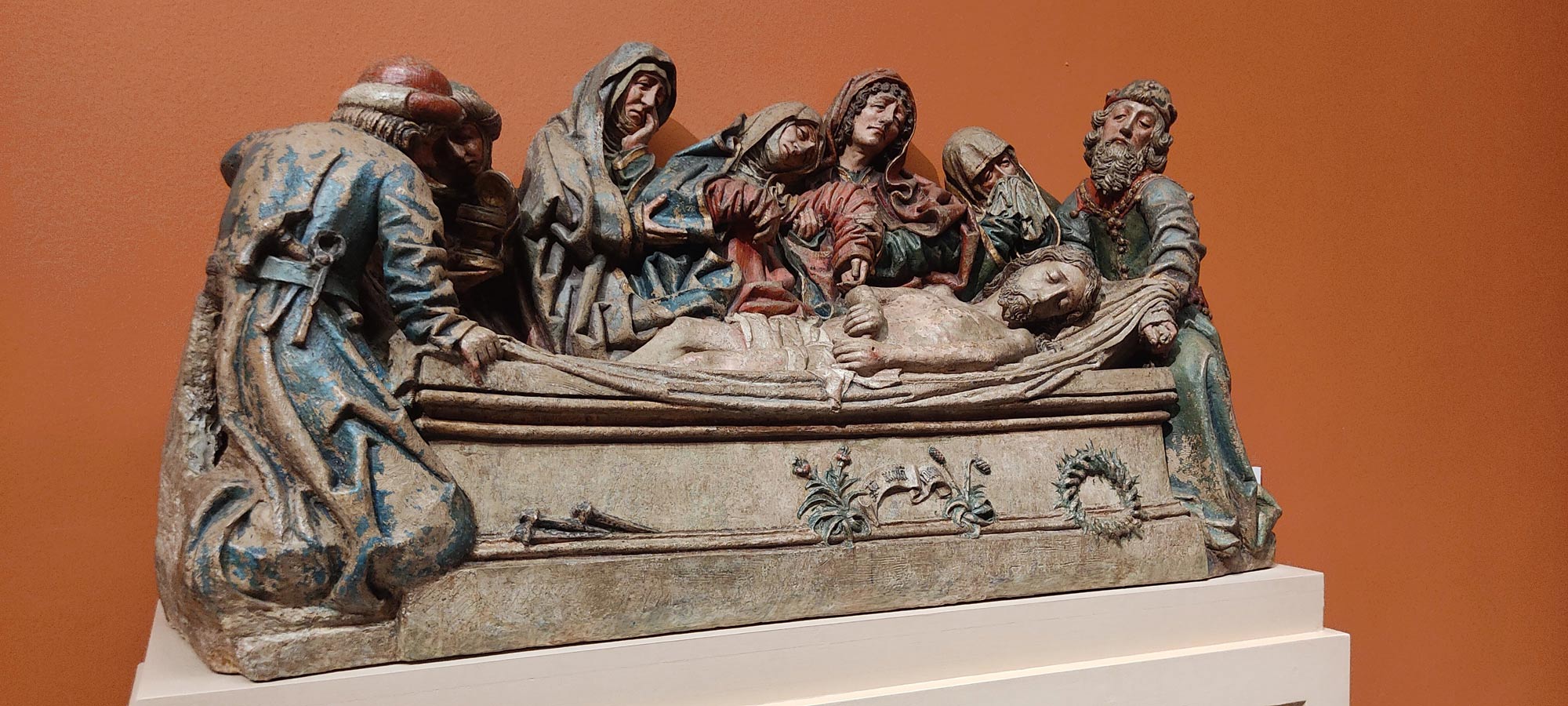 Pedro Millán, Lamento su Cristo Morto (1490; terracotta; Siviglia, Museo de Bellas Artes)
