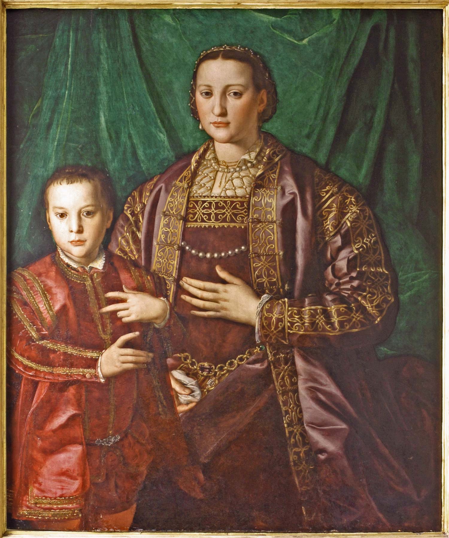 Bronzino, Ritratto di Eleonora di Toledo col figlio Francesco (1549; olio su tavola, 114 x 95 cm; Pisa, Palazzo Reale)