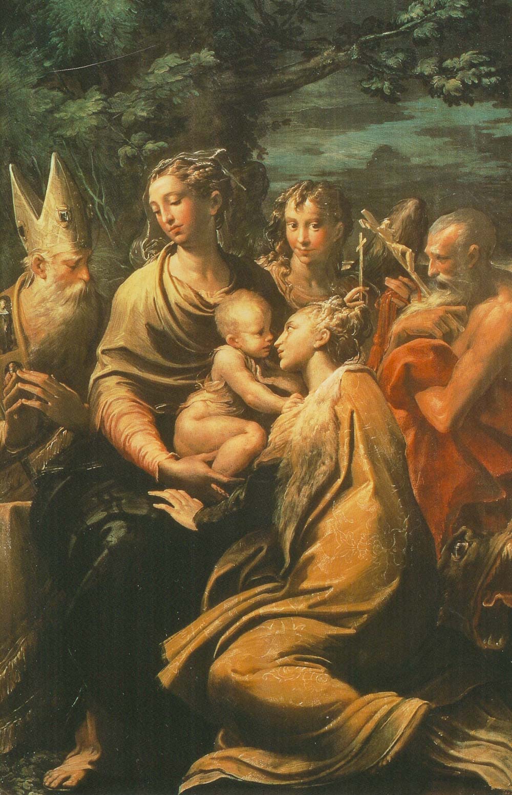 Francesco Mazzola detto il Parmigianino, Madonna col Bambino fra i santi Agostino, Gerolamo, Margherita e un angelo detta Madonna di Santa Margherita (1529; olio su tavola, 222 x 147 cm; Bologna, Pinacoteca Nazionale)