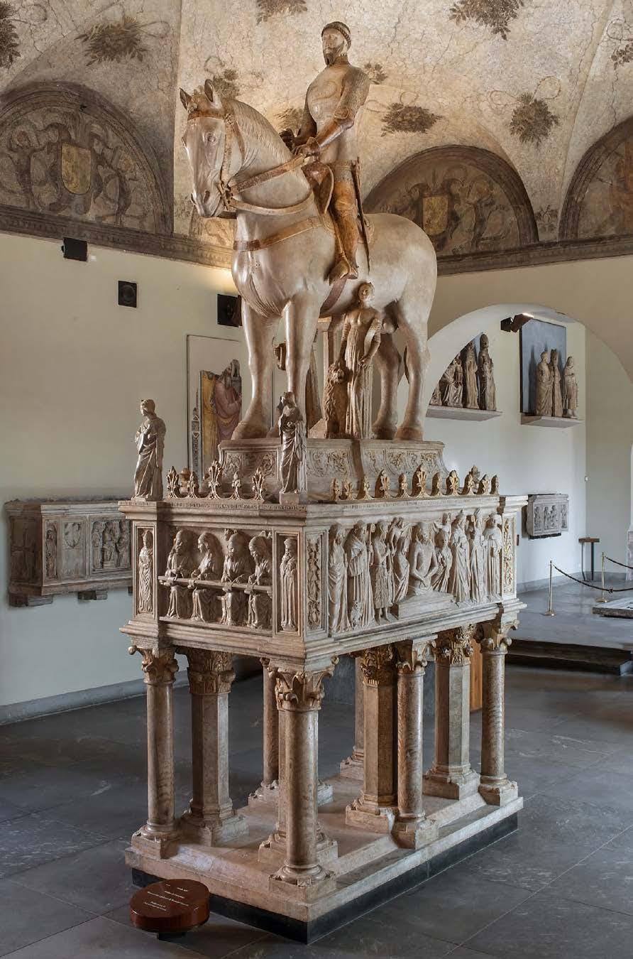 Bonino da Campione, Monumento equestre a Bernabò Visconti (1363; marmo con tracce di policromia, 586,5 x 157,5 x 271,5; Milano, Castello Sforzesco, Museo di Arte Antica)