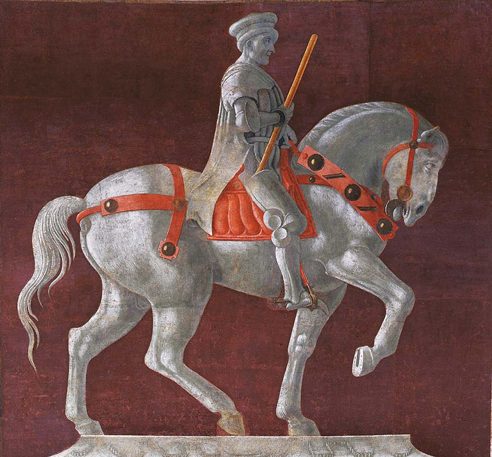 Dettaglio del cavallo e del cavaliere