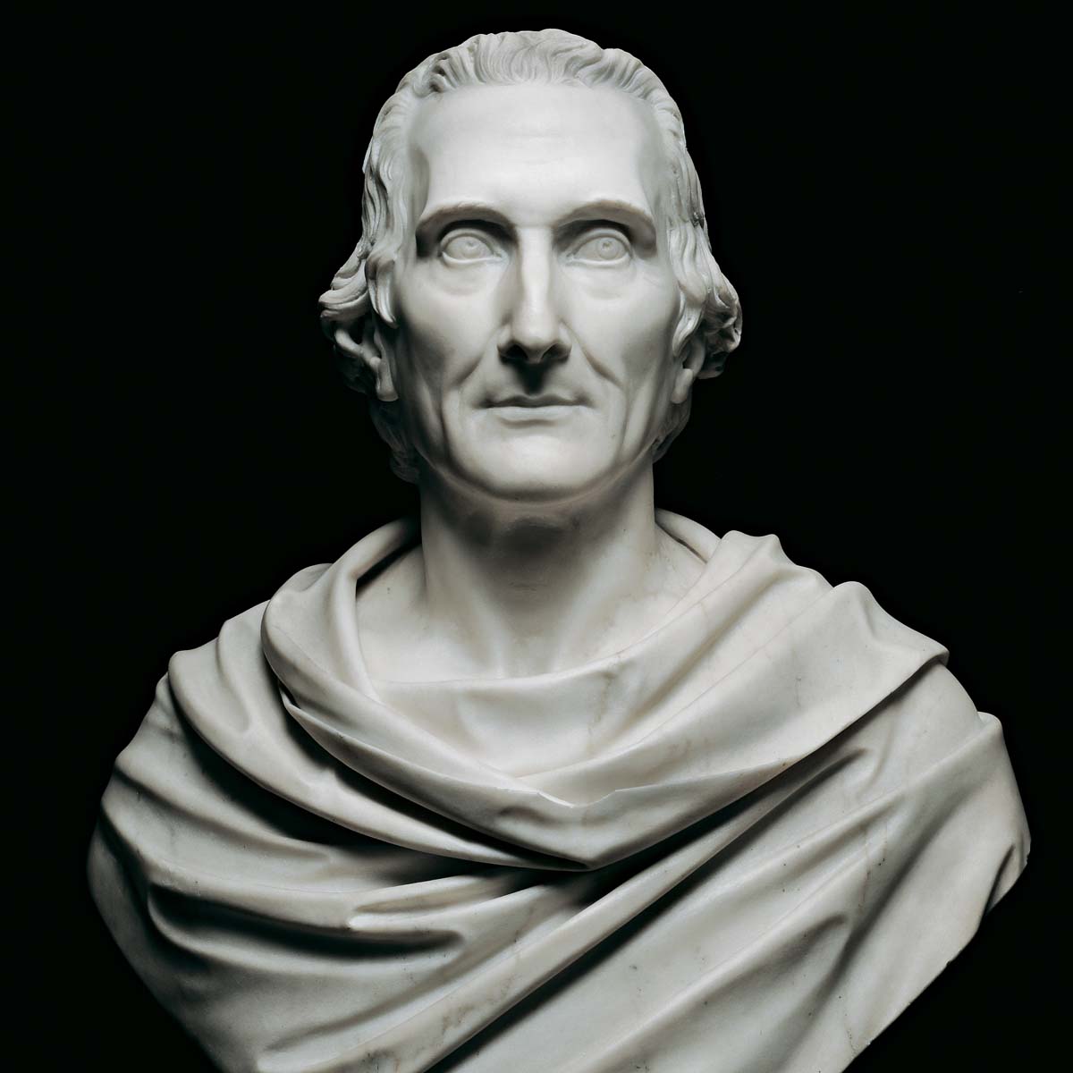 Bertel Thorvaldsen, Ritratto di Giovanni Raimondo Torlonia (1829 circa; Marmo, 74 x 49 x 31 cm; Fontanellato, Labirinto della Masone, Collezione Franco Maria Ricci)