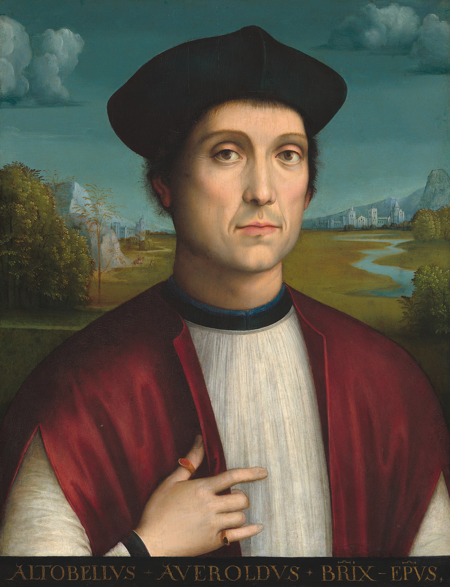 Francesco Francia, Ritratto di Altobello Averoldi (1505 circa; olio su tavola, 52,8 x 40 cm; Washington, National Gallery of Art, Samuel H. Kress Collection)