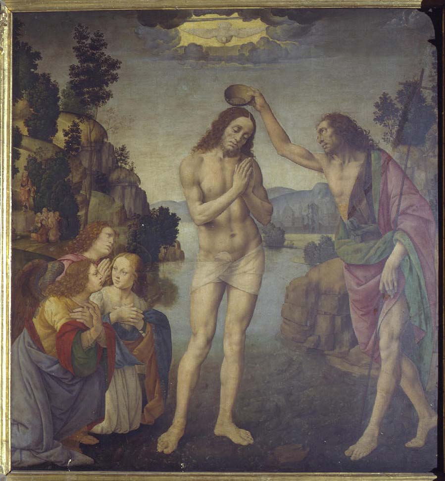 Lorenzo di Credi, Battesimo di Cristo (1495-1500 circa; olio su tavola; Fiesole, San Domenico)
