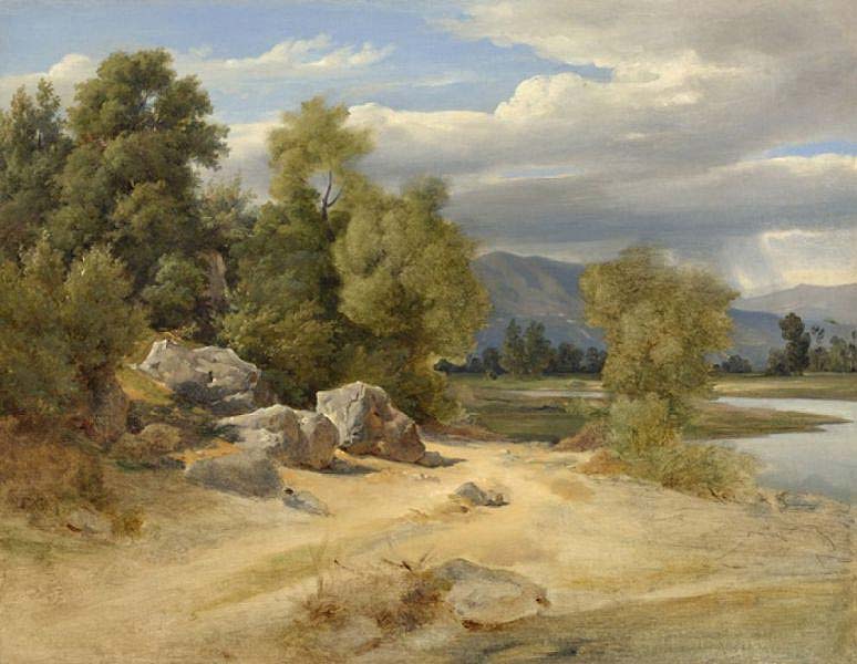 André Giroux, Paesaggio a Narni (1829; olio su carta applicata su tela, 34,6 x 44,5 cm; Collezione privata)