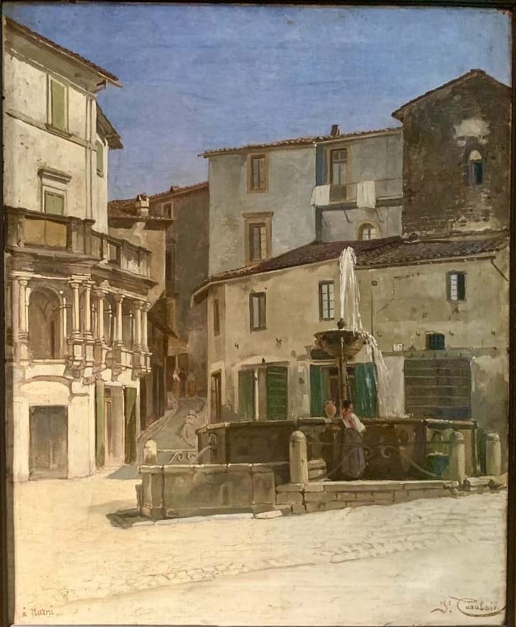 Jacques Carabain, Ragazza presso una fontana a Narni (fine XIX secolo; olio su tela; Terni, Fondazione CARIT)