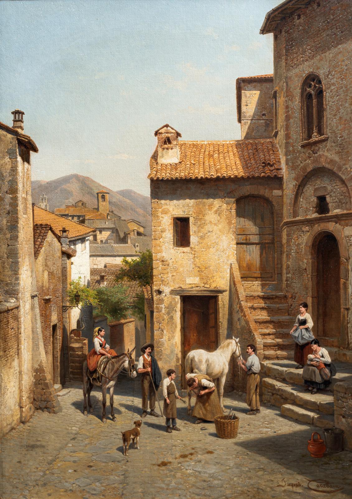 Jacques-François Carabain, Una via a Narni (fine XIX secolo; olio su tela, 75 x 54 cm; Collezione privata)