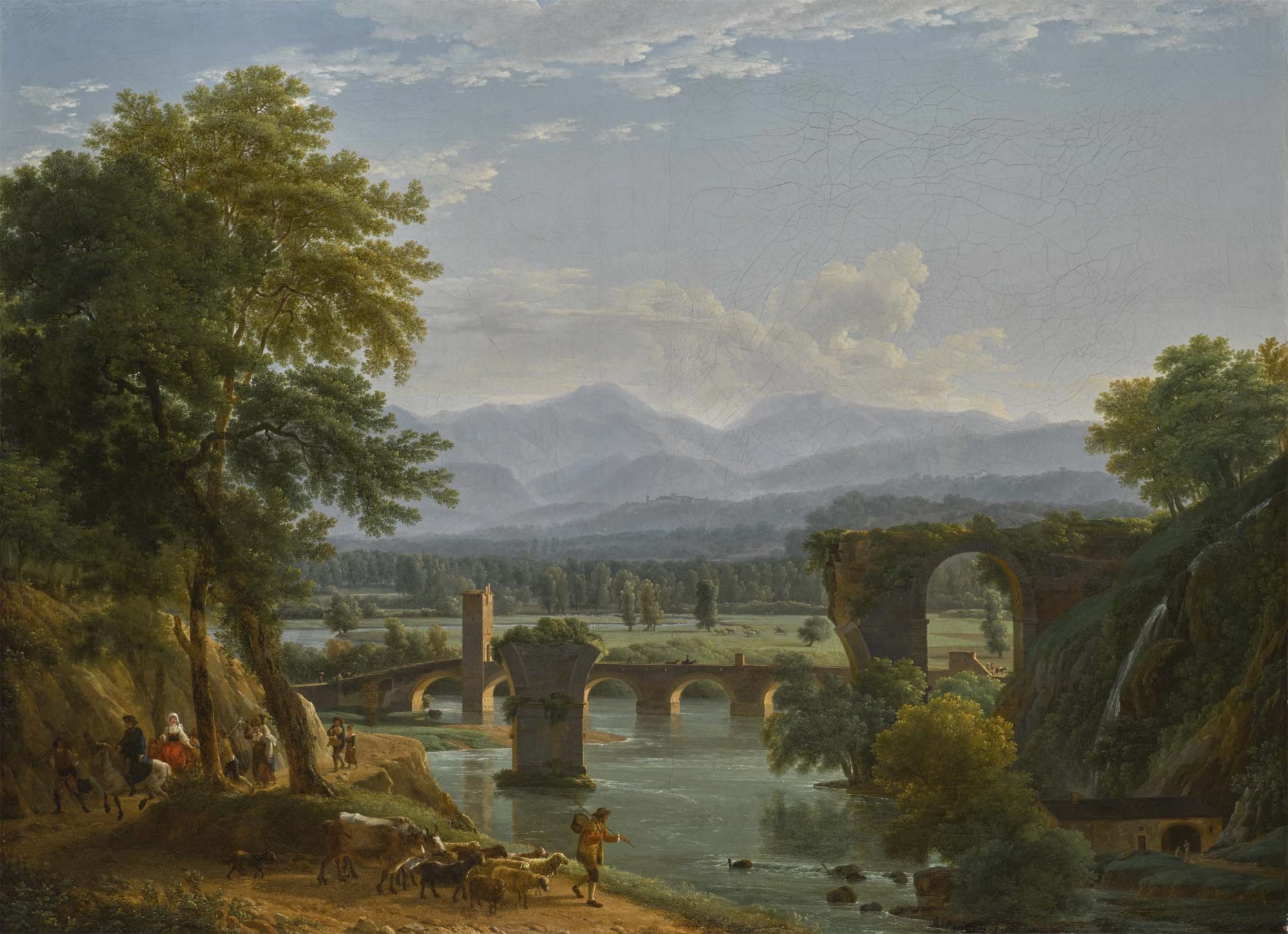 Jean-Joseph-Xavier Bidauld, Il ponte di Augusto sul fiume Nera vicino alla città di Narni (1790; olio su tela, 100,5 x 138,1 cm; Collezione privata)