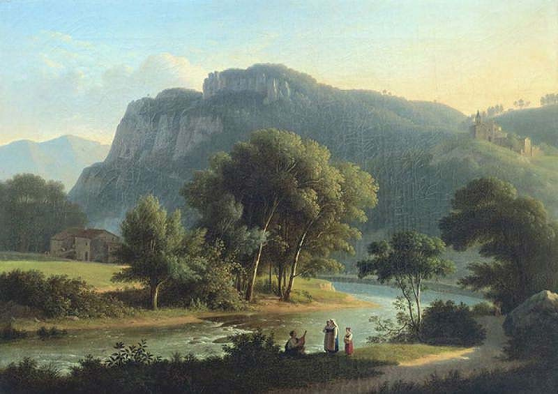 Martin Verstappen, Paesaggio nei pressi del fiume Nera a Narni (1815-1816; olio su tela, 51 x 70 cm; Lille, Galerie du Nord)