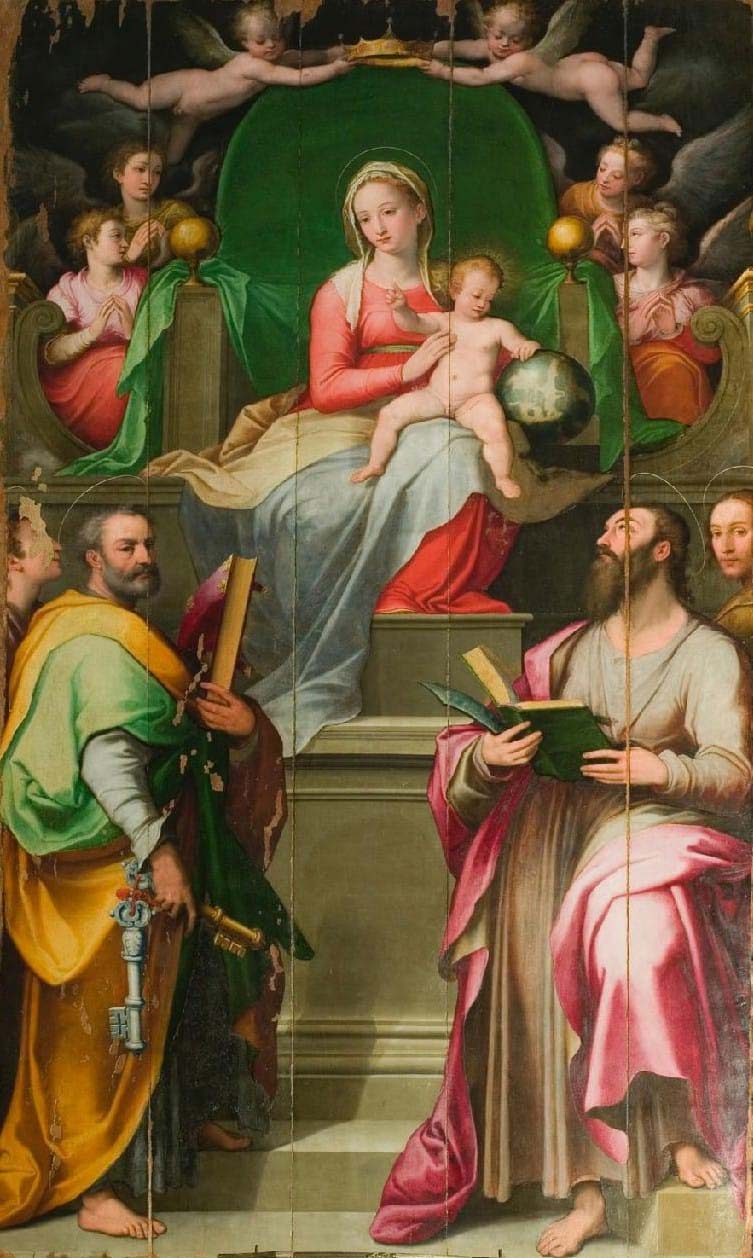 Federico Zuccari, Madonna con Bambino e santi, Pala Farrattini (1559-1564; olio su tavola, 343 x 200 cm; Amelia, Duomo, Cappella Farrattini)
