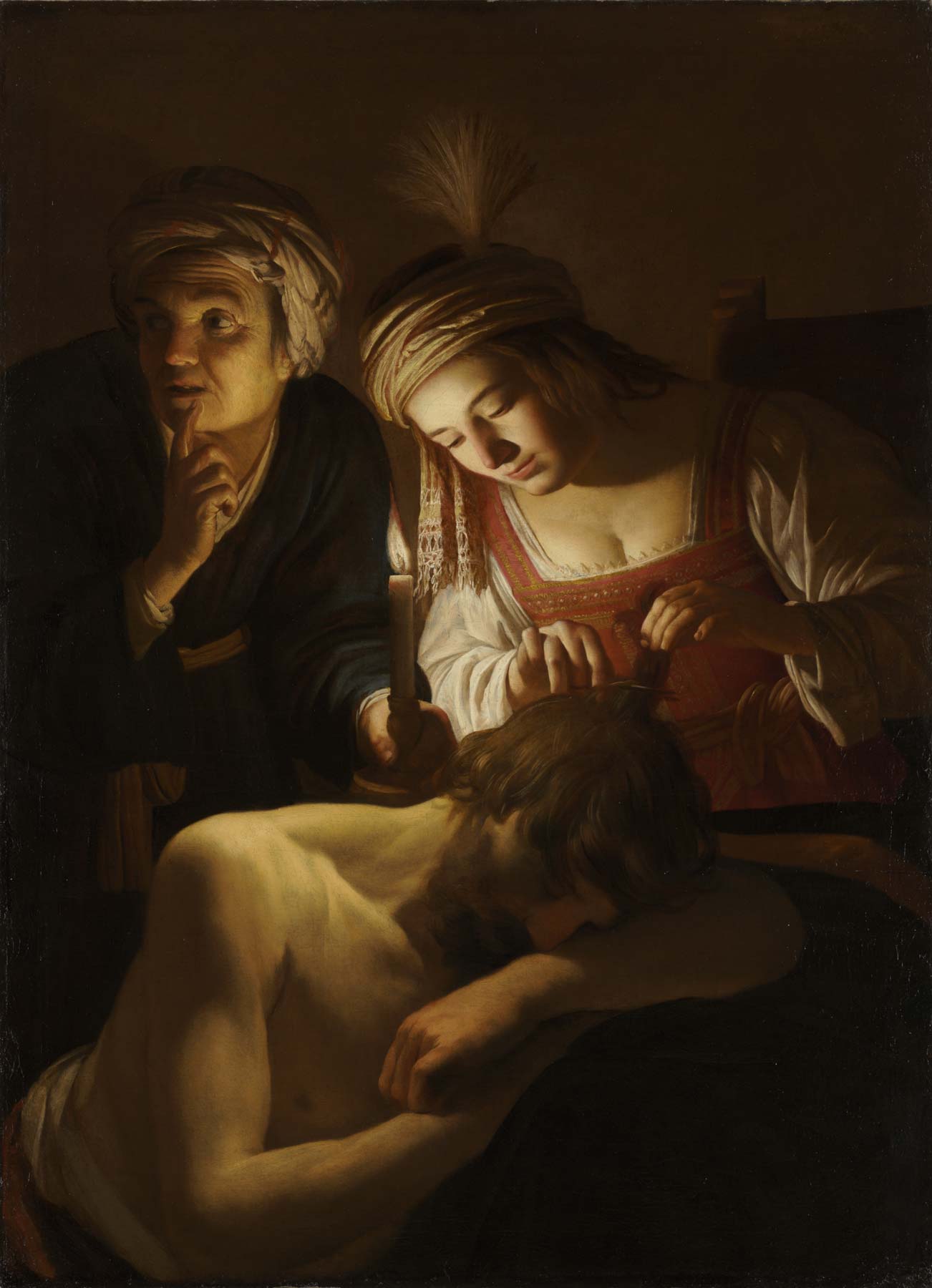 Gerrit van Honthorst, Sansone e Dalila (1615 circa; olio su tela, 129 x 94 cm; Cleveland, The Cleveland Museum of Art)