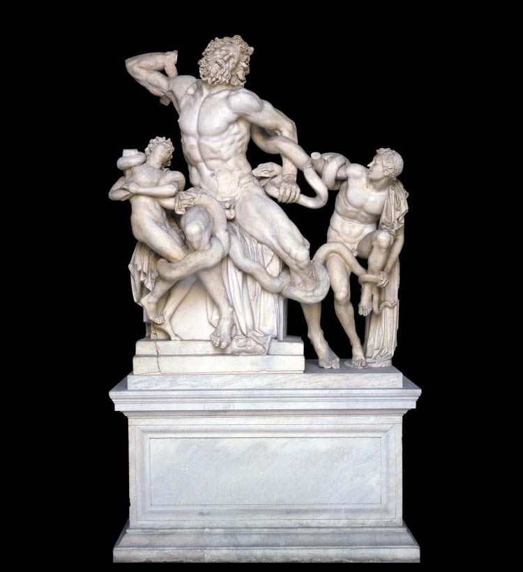 Copia romana da Agesandro, Polidoro e Atenodoro di Rodi, Laocoonte e i suoi figli (I secolo a.C. - I secolo d.C.; marmo, altezza 242 cm; Città del Vaticano, Musei Vaticani)