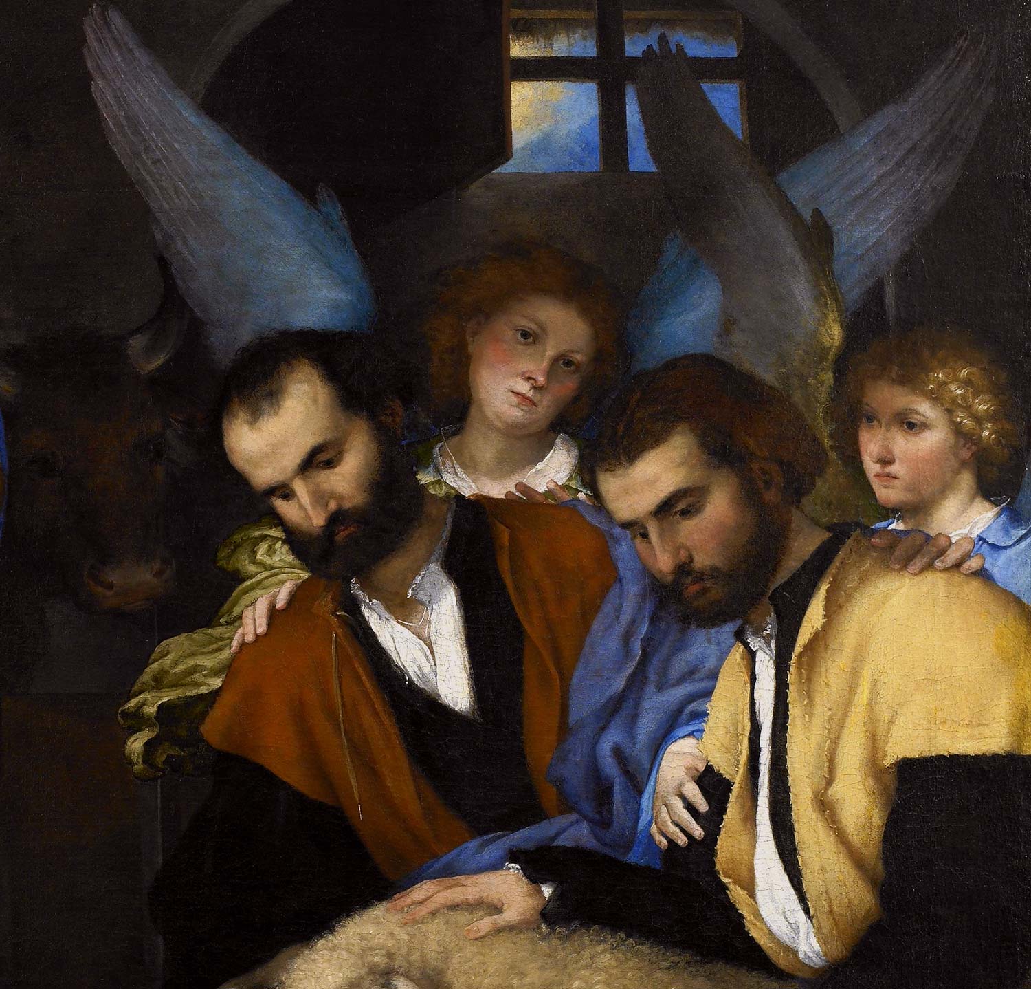 Lorenzo Lotto, Adorazione dei pastori, dettaglio