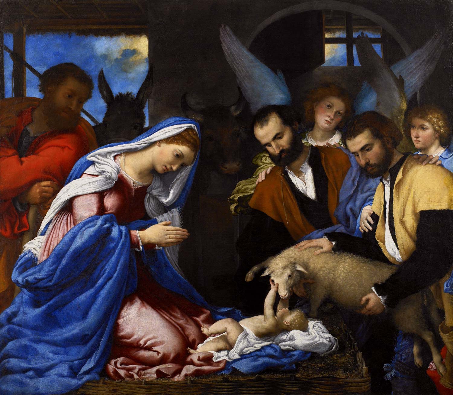 Lorenzo Lotto, Adorazione dei pastori (1530; olio su tela, 147 x 166 cm; Brescia, Pinacoteca Tosio Martinengo)