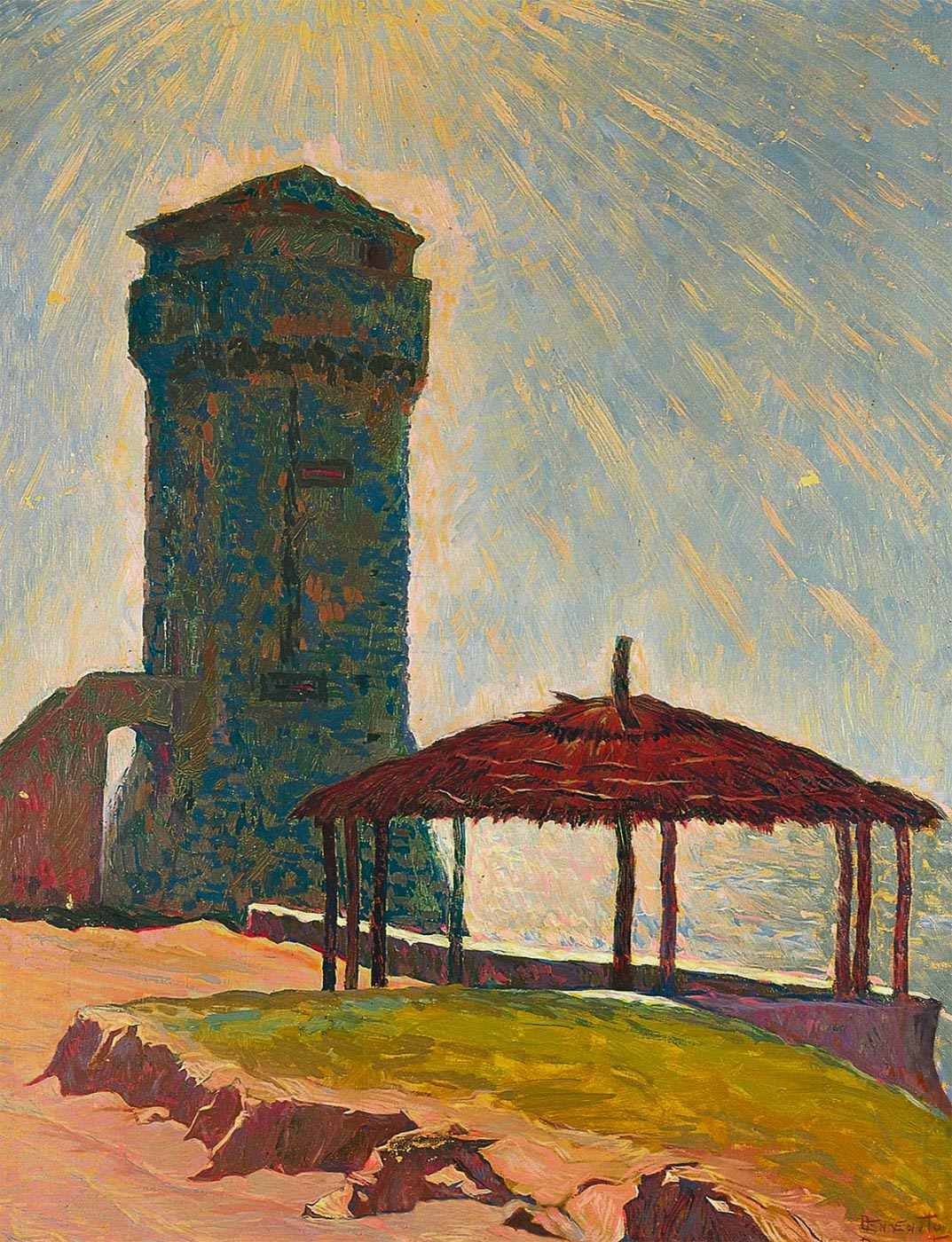 Benvenuto Benvenuti, La torre di Calafuria (1920 circa; olio su tela, 73 x 56 cm; Livorno, Museo Civico Giovanni Fattori)