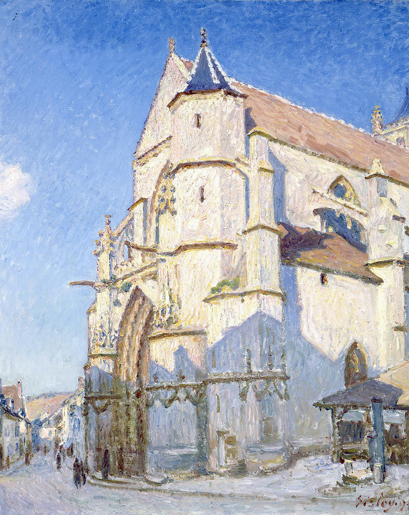 Alfred Sisley, La chiesa di Moret – sera (1894; olio su tela, 100 x 81 cm; Parigi, Petit Palais, Musée des Beaux-Arts de la ville de Paris)
