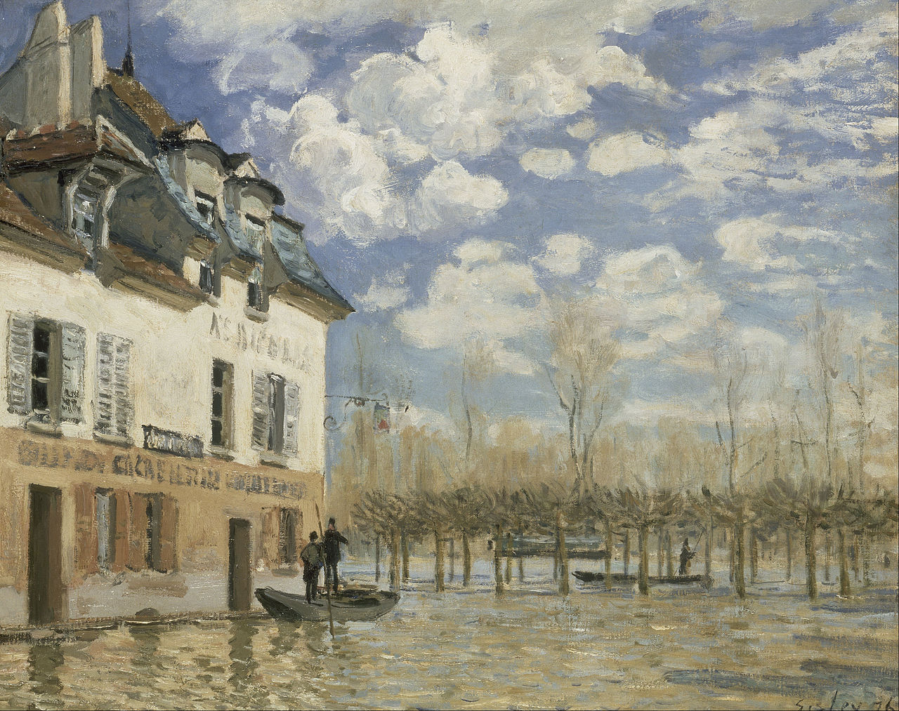 Alfred Sisley, Inondazione a Port-Marly (1876; olio su tela, 61 x 50,5 cm; Parigi, Musée d'Orsay)
