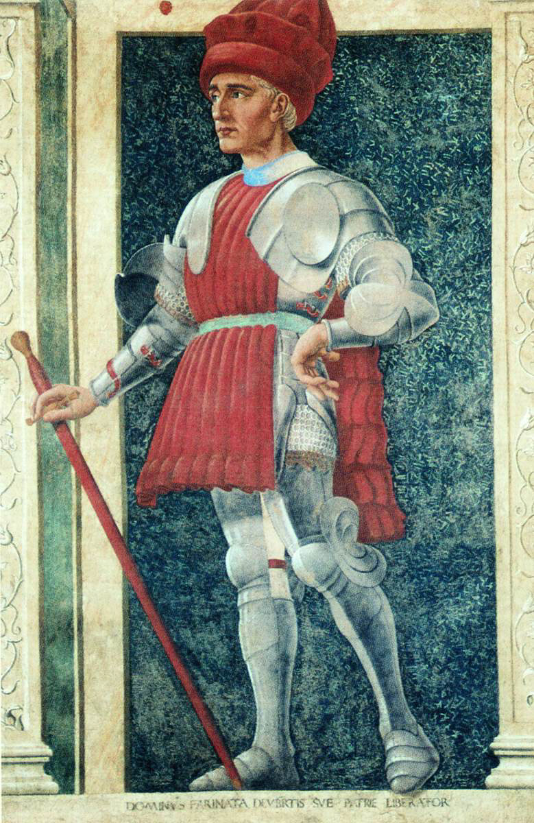 Andrea del Castagno, Farinata degli Uberti (1448-1449; affresco staccato applicato su tela, 250 x 154 cm; Firenze, Gallerie degli Uffizi, Galleria delle Statue e delle Pitture, inv. San Marco e Cenacoli 172)