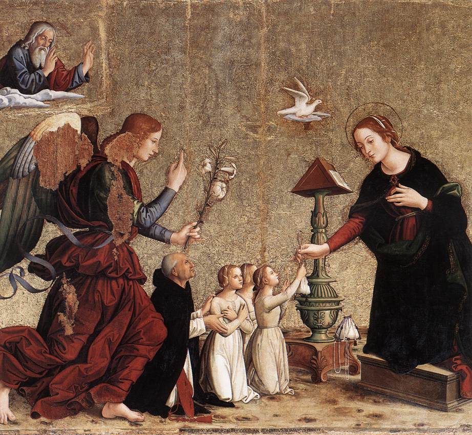 Antoniazzo Romano, Annunciazione (1490-1500 circa; tavola; Roma, Santa Maria Sopra Minerva)
 Antoniazzo Romano, Annunciazione (1490-1500 circa; tavola; Roma, Santa Maria Sopra Minerva)