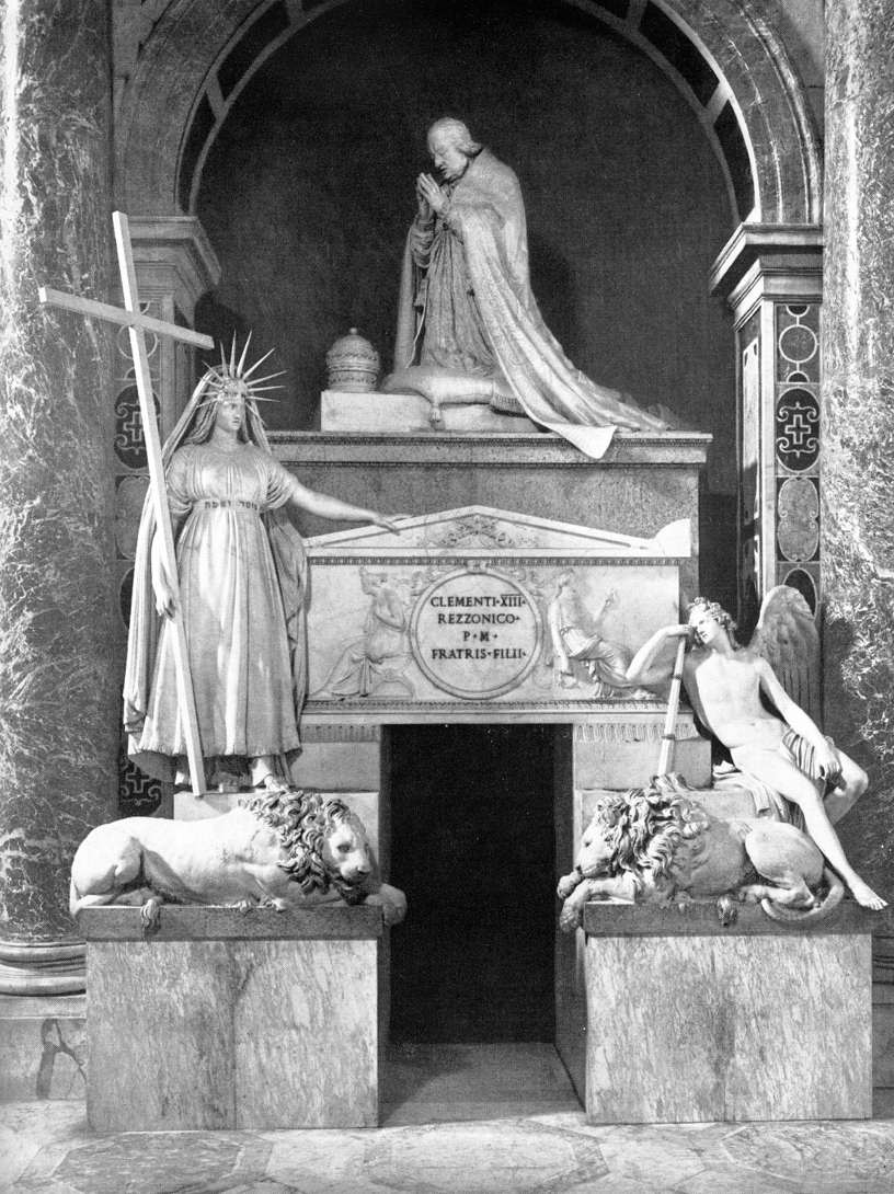 Antonio Canova, Monumento funebre di Clemente XIII (1792; marmo; Città del Vaticano, Basilica di San Pietro)
