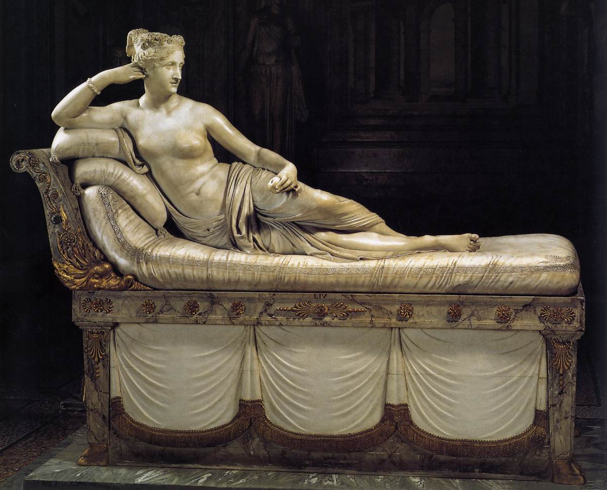 Antonio Canova, Paolina Borghese come Venere vincitrice (1804-1808; marmo, 160 x 192 cm; Roma, Galleria Borghese)
