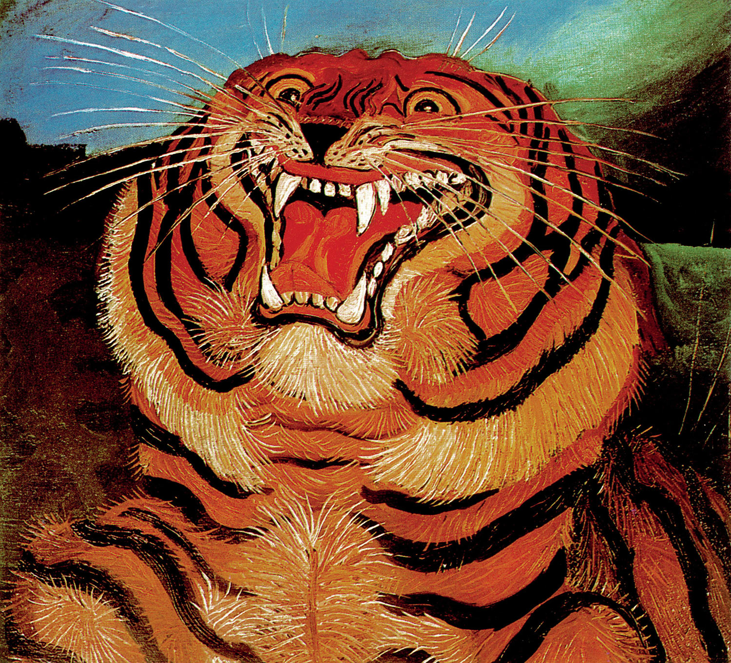 Antonio Ligabue, Testa di tigre (1957-1958; olio su faesite, 60 x 55 cm; Collezione privata)
