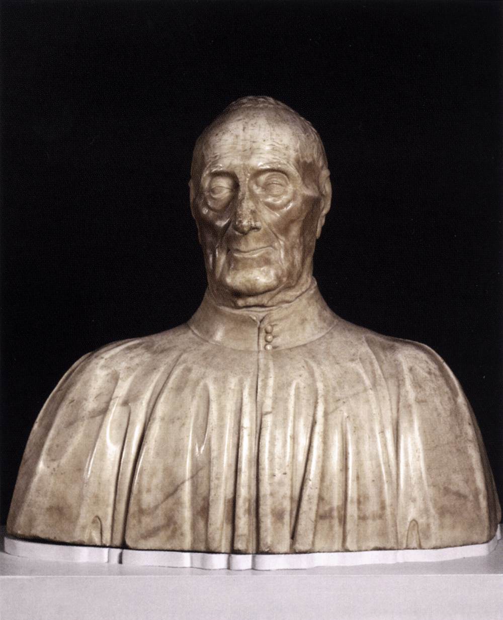 Antonio Rossellino, Ritratto di Giovanni Chellini (1456; marmo, altezza 51 cm; Londra, Victoria and Albert Museum)
