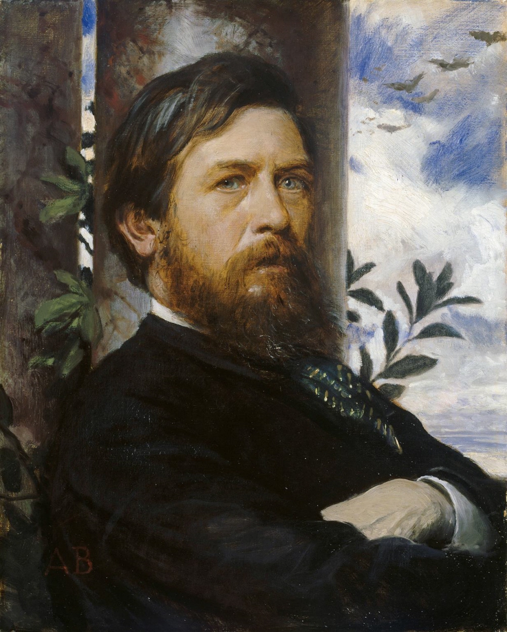 Arnold Böcklin, Autoritratto (1873; olio su tela, 61 x 48,9 cm; Amburgo, Hamburger Kunsthalle)
