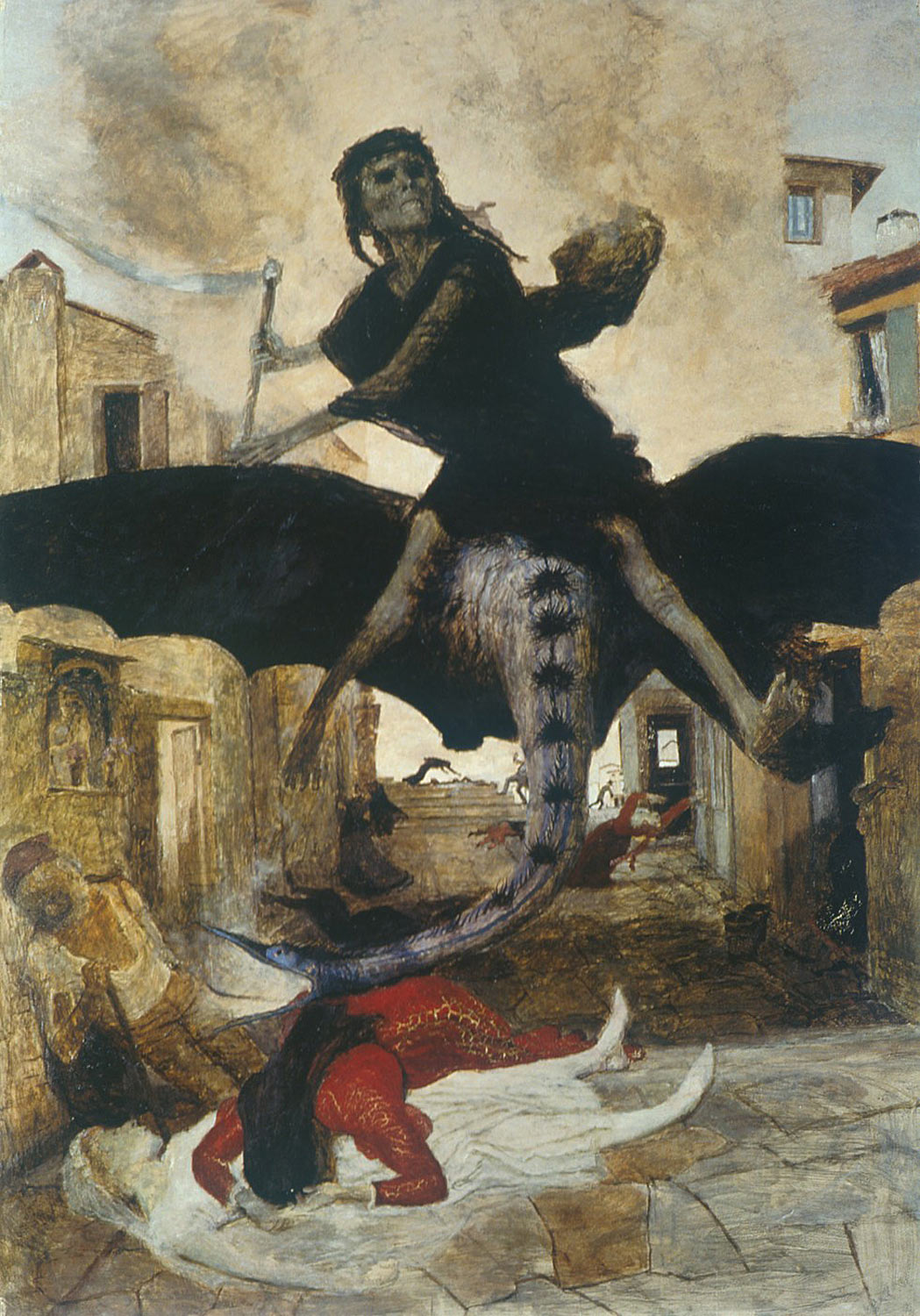 Arnold Böcklin, La peste (1898; tempera su abete, 149,5 x 105,1 cm; Basilea, Kunstmuseum)
