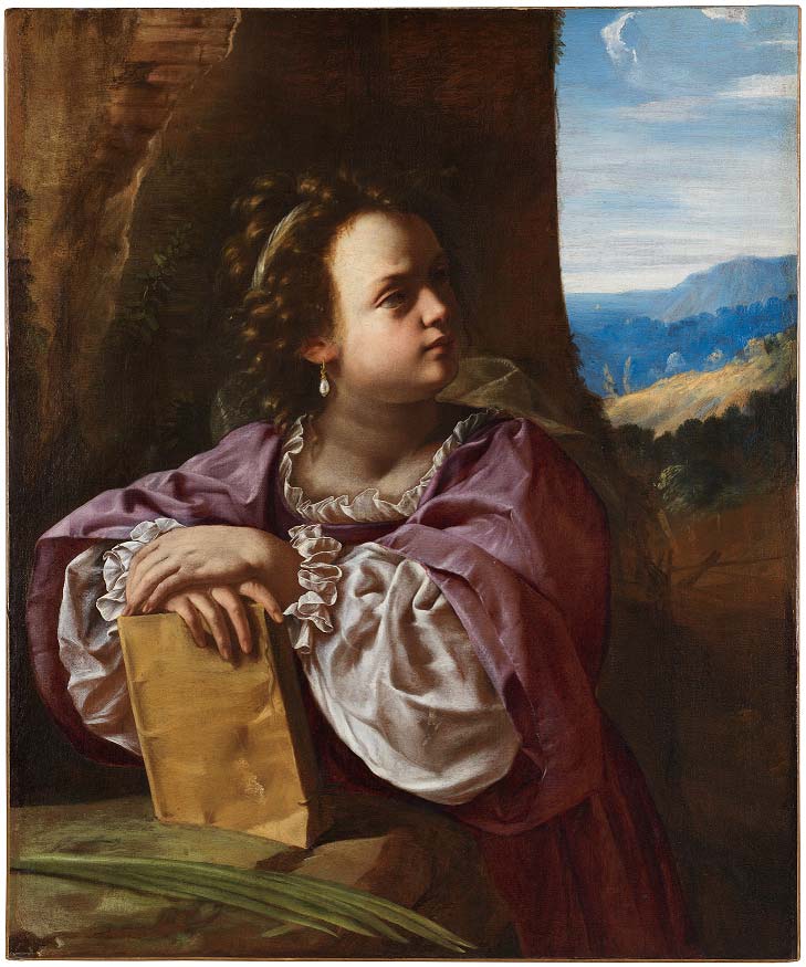Artemisia Gentileschi, Santa Caterina d’Alessandria (olio su tela, 90 × 75,40 cm; Stoccolma, Nationalmuseum, Purchase 2019 Wiros Fund, inv. NM 7538). Foto di Cecilia Heisser / Nationalmuseum
 Artemisia Gentileschi, Santa Caterina d’Alessandria (olio su tela, 90 × 75,40 cm; Stoccolma, Nationalmuseum, Purchase 2019 Wiros Fund, inv. NM 7538). Foto di Cecilia Heisser / Nationalmuseum