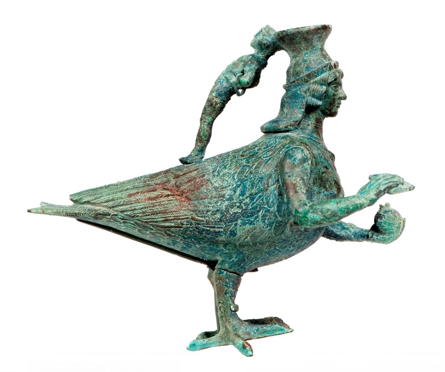 Arte magnogreca, Askos con sirena (V secolo a.C.; bronzo; Crotone, Museo Archeologico Nazionale)