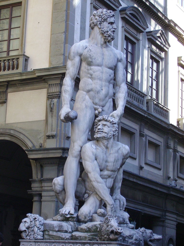 Baccio Bandinelli, Hercules and Cacus (1525-1534; marble, height 505 cm; Florence, Piazza della Signoria). Photo: Yair Haklai