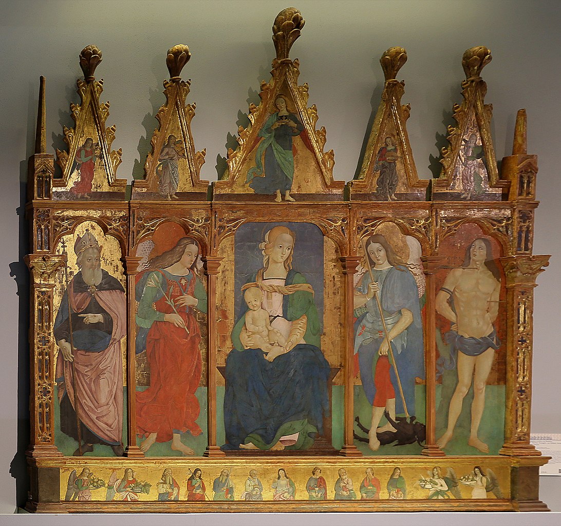 Bernardino di Cola del Merlo, Polittico di San Leonardo in Pianella (1490-1500; tempera su tavola; L'Aquila, Museo Nazionale d'Abruzzo)