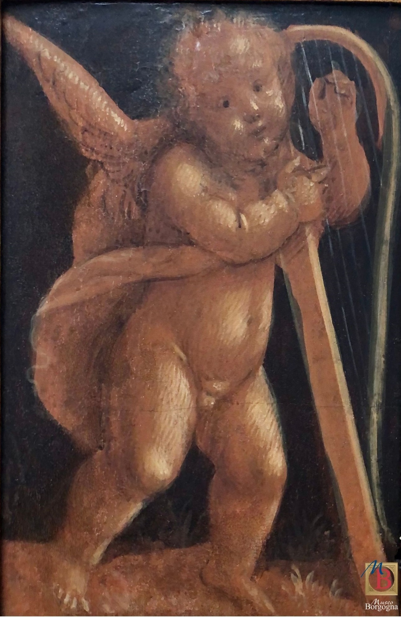 Bernardino Lanino (attr.), Angelo che suona l’arpa (34,5 x 23 cm; Vercelli, Museo Borgogna)