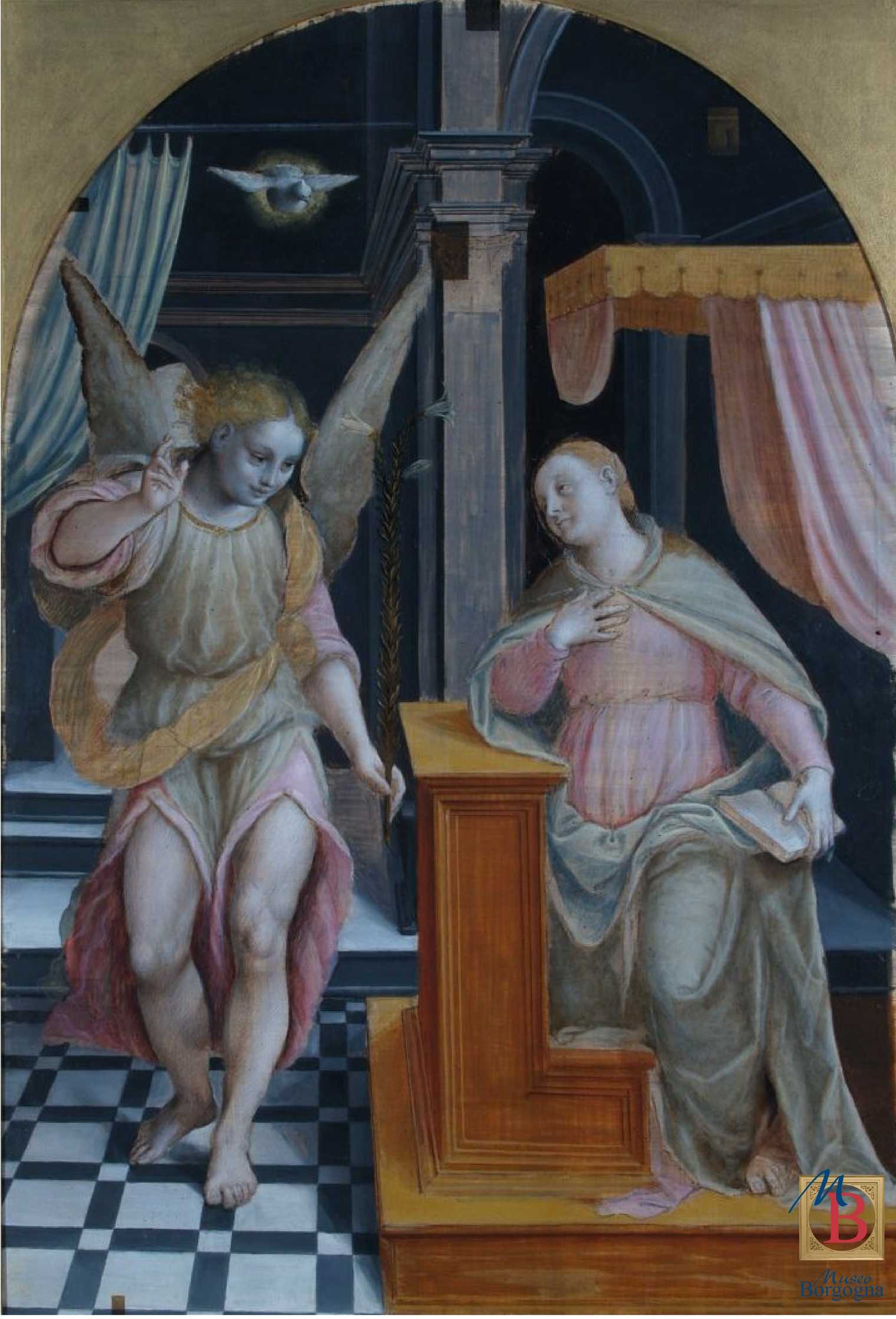 Bernardino Lanino, Annunciazione (181 x 125 cm; Vercelli, Museo Borgogna)