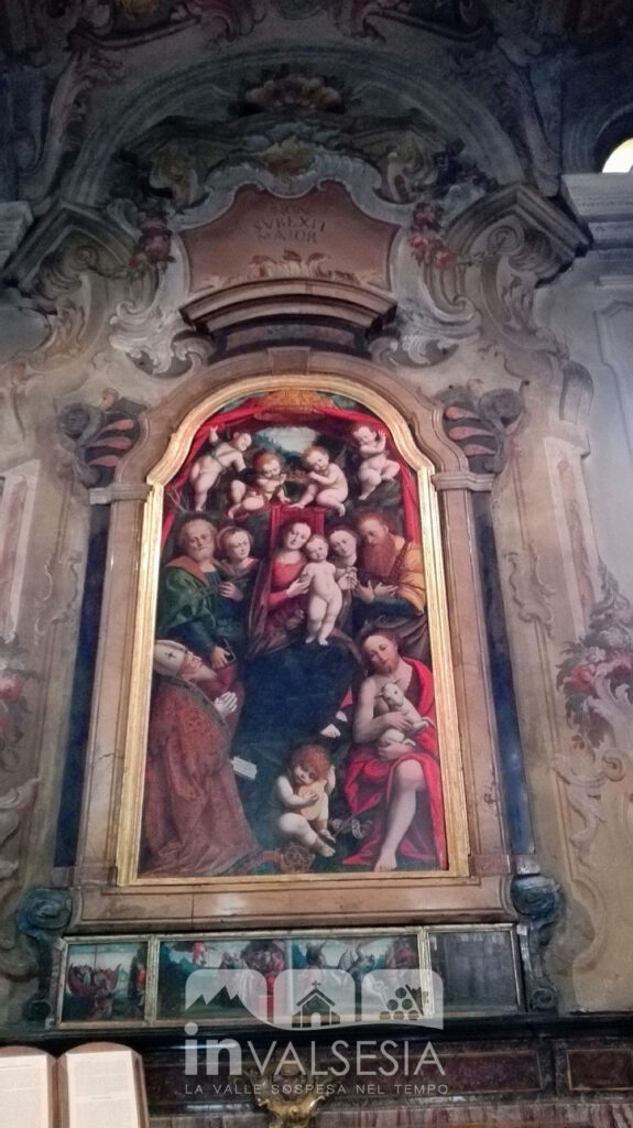 Bernardino Lanino, Vergine in trono col Bambino tra i santi Gaudenzio vescovo, Cristoforo, Pietro e Paolo, e Giovanni Battista (Borgosesia, Chiesa dei santi Pietro e Paolo)