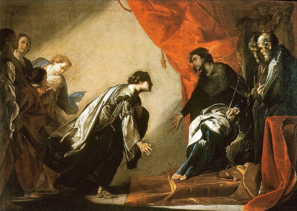 Bernardo Cavallino, Ester e Assuero (1650 circa; olio su tela, 75 x 102 cm; Firenze, Gallerie degli Uffizi)
