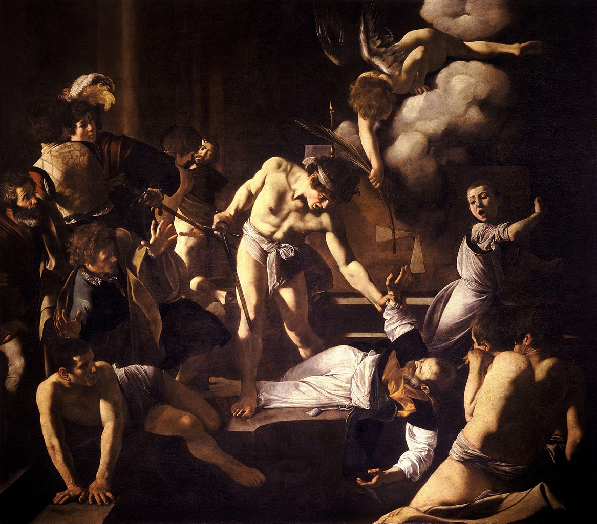 Caravaggio, Martirio di san Matteo (1600-1601; olio su tela, 323 x 343 cm; Roma, Chiesa di San Luigi dei Francesi)
