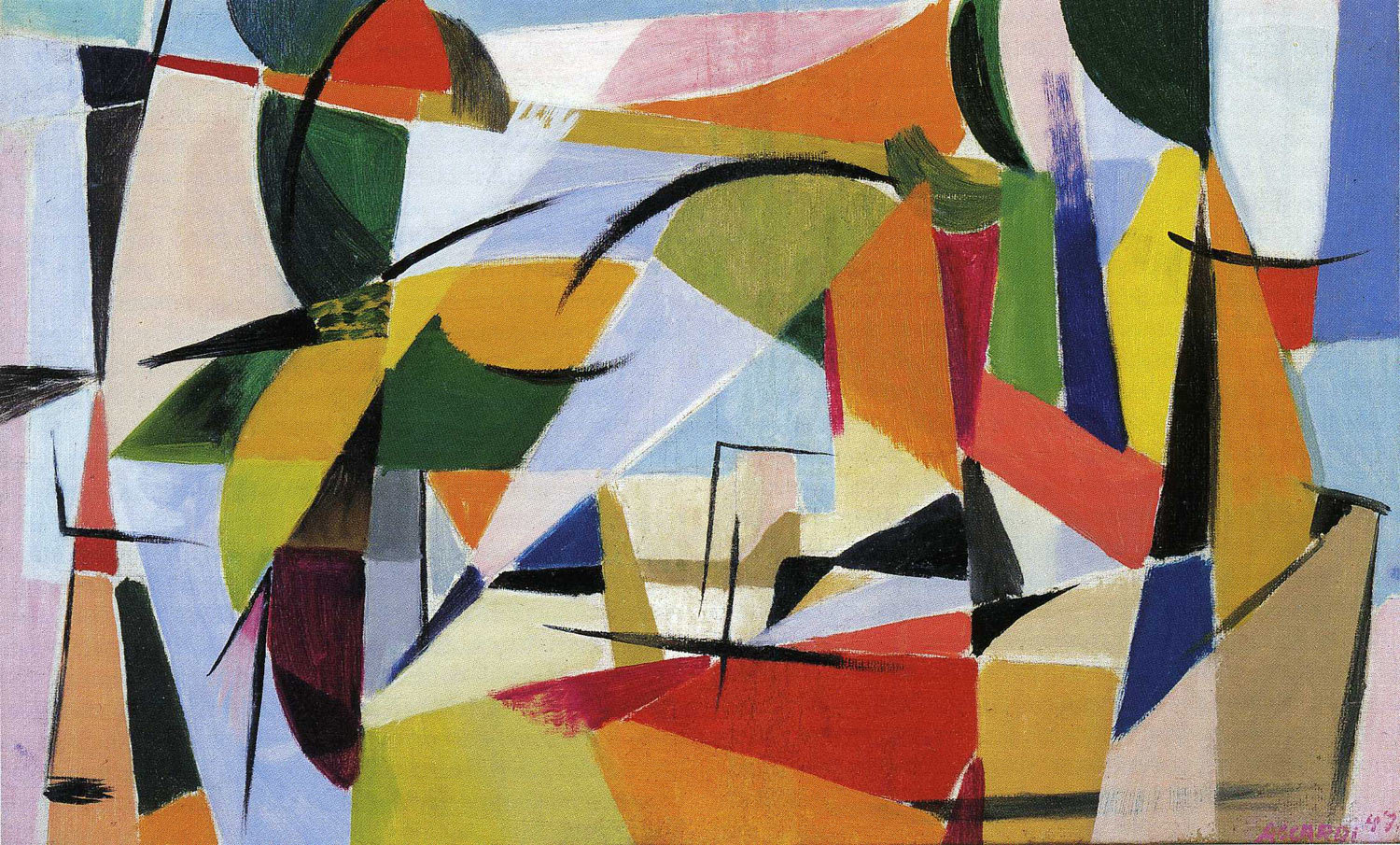 Carla Accardi, Scomposizione (1947; olio su tela, 132 x 264 cm; Milano, Museo del Novecento)
