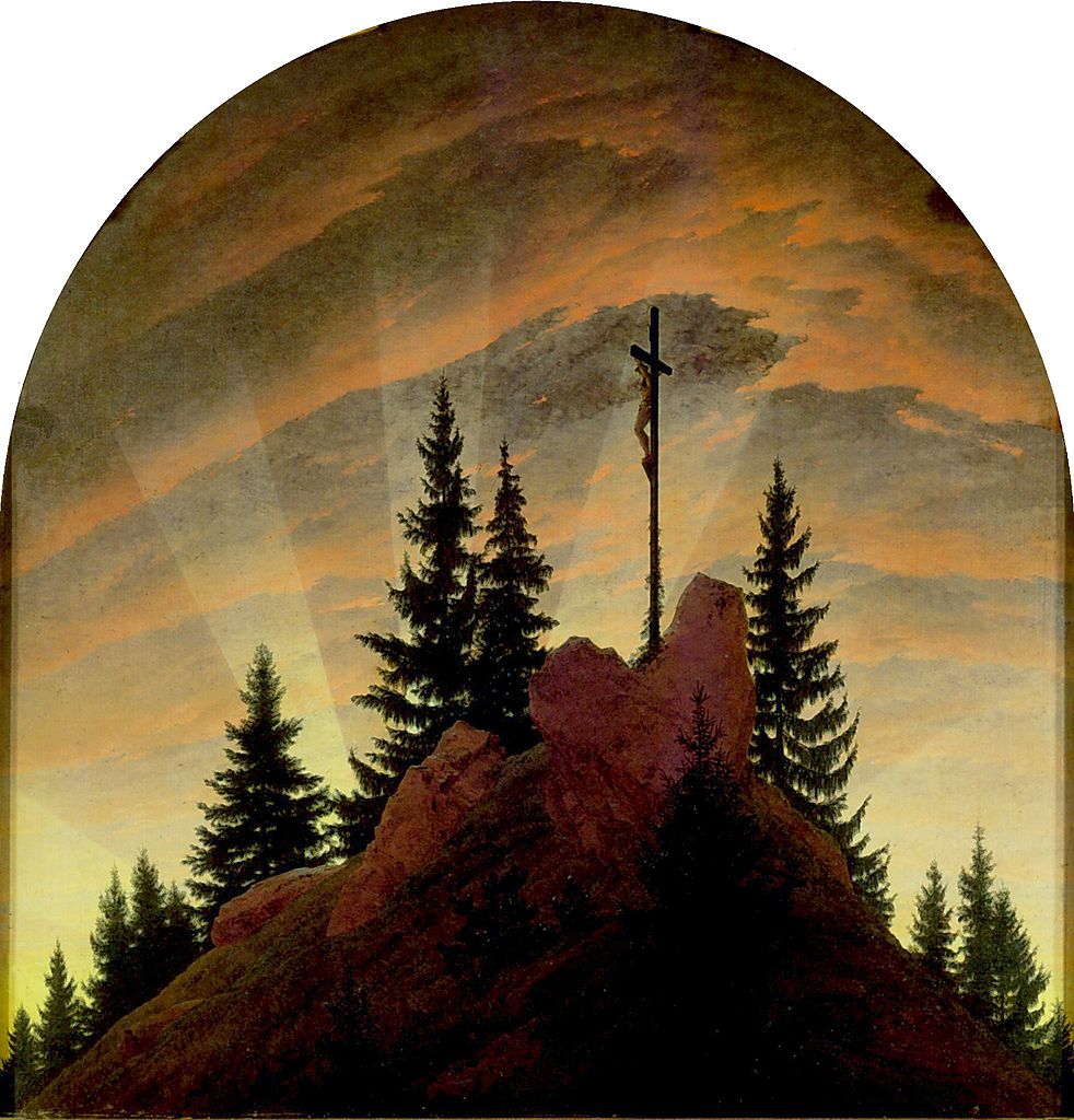 Caspar David Friedrich, La croce in montagna (1807-1808; olio su tela, 115 x 110,5 cm; Dresda, Galerie Neue Meister)
