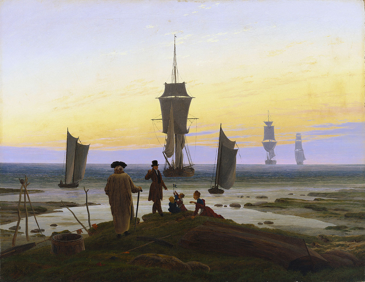 Caspar David Friedrich, Le fasi della vita (1834-1835; olio su tela, 72,5 x 94 cm; Lipsia, Museum der bildenden Künste)
