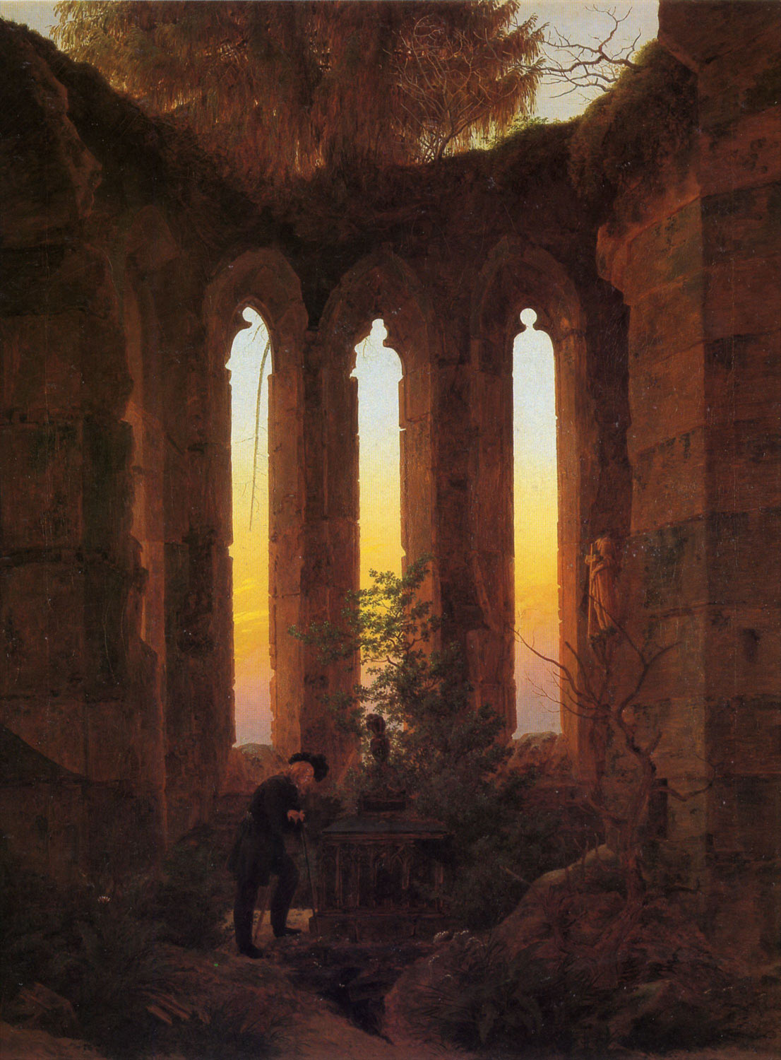 Caspar David Friedrich, La tomba di Hutten (1823-1824; olio su tela, 93 x 73 cm; Weimar, Schlossmuseum)
