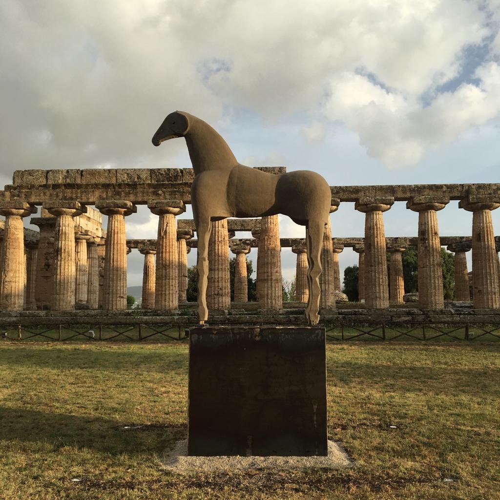 Mimmo Paladino's Sand Horse. Photo Archaeological Park of Paestum and Velia
