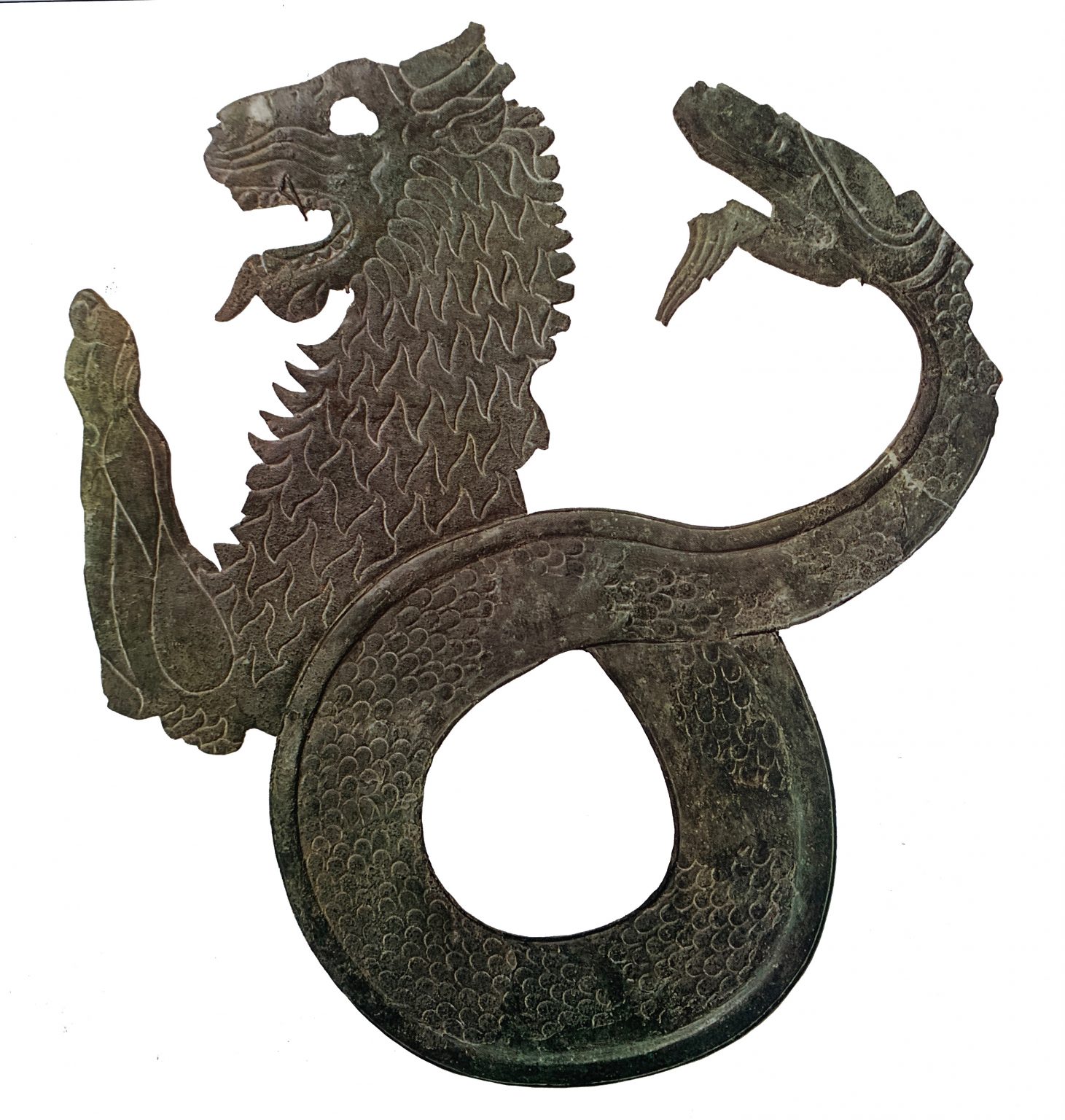 Art lucanien, Épisème avec chimère (VIe siècle av. J.-C. ; bronze ; Melfi, Musée archéologique national de Melfese Massimo Pallottino)