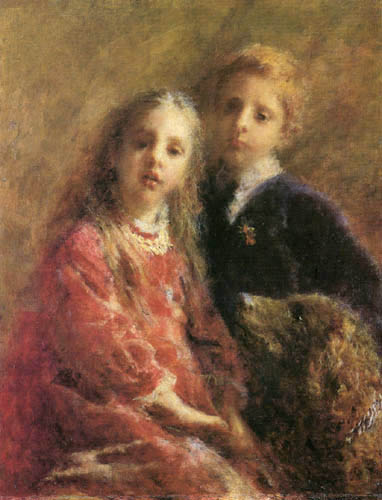 Daniele Ranzoni, I tre amici, ritratto di Mary Frances e Ralph Plantagenet (1878; olio su tela, 105 x 80 cm; Collezione privata)
 Daniele Ranzoni, I tre amici, ritratto di Mary Frances e Ralph Plantagenet (1878; olio su tela, 105 x 80 cm; Collezione privata)