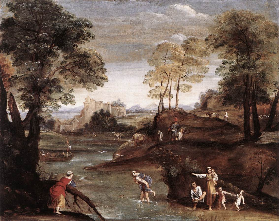 Domenichino, Paesaggio con guado (1603 circa; olio su tela, 47 x 59,5 cm; Roma, Galleria Doria Pamphilj)

