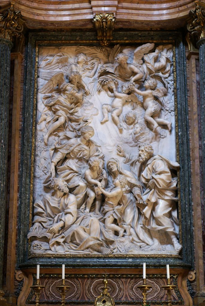 Domenico Guidi, Sacra Famiglia (1676; marmo; Roma, Sant'Agnese in Agone)
