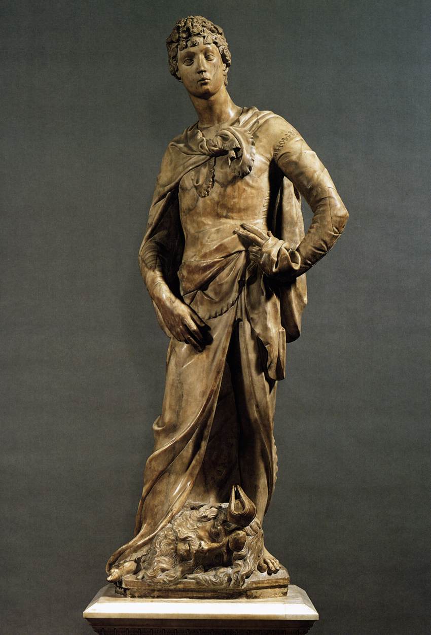Donatello, David (1408; marmo, altezza 191 cm; Firenze, Museo Nazionale del Bargello)
