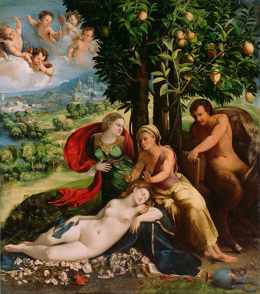Dosso Dossi, Pan e la ninfa (1524 circa; olio su tela, 163 x 145 cm; Los Angeles, Getty Museum)
